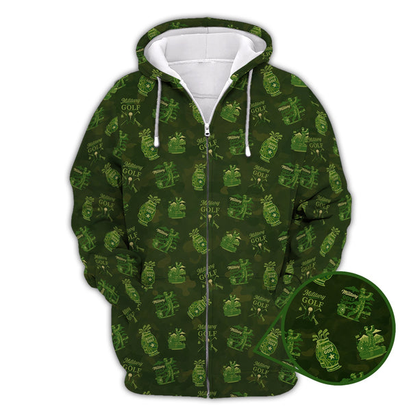 Maxcorners Military Golf Pattern Shirt, Army Golf Shirts For Golf Lovers, Golf Gift For Men's