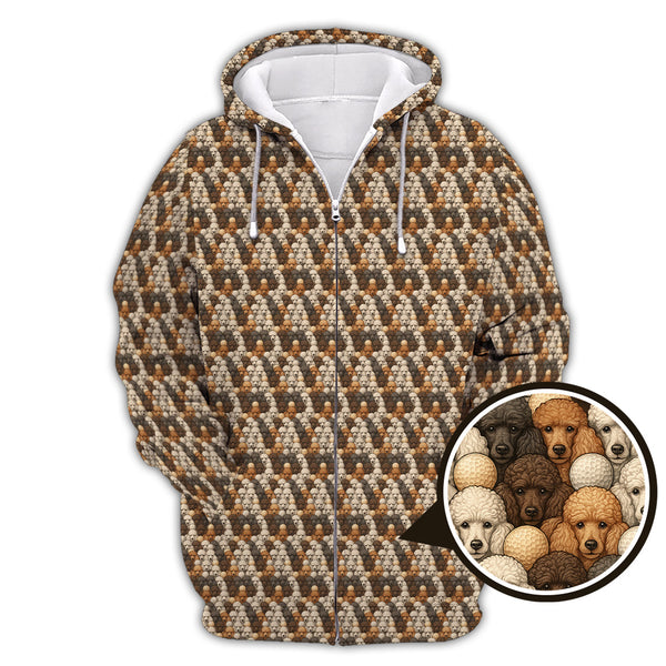 Maxcorners Dog Pattern Golf Shirt, Poodle Golf Shirt, Funny Poodle Golf Shirt For Golfers