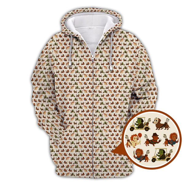 Maxcorners Dachshund Golf Shirt, Pattern Golf Shirt, Halloween Golf Shirt For Men, Funny Golf Shirt For Golfer