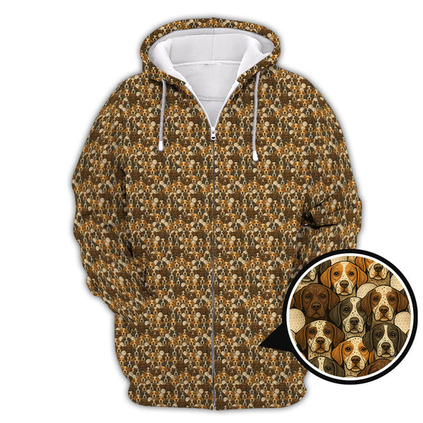 Maxcorners Pointer Golf Polos For Men, Pattern Golf Shirt, Dog Golf Shirt, Golf Gift For Golfers