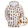 Maxcorners Dachshund Pattern Golf Polos, Funny Dachshund Golf Shirt, Pattern Golf Shirt For Golfers