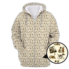 Maxcorners Pattern Golf Shirt, Pointer Golf Polos, Dog Golf Shirt For Men, Crazy Golf Shirt For Golfers