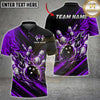 Maxcorners Bowling Fire Flames Explosion Red Black Splash Multi Options Personalized Name, Team Name Unisex 3D Shirt (8 Colors)
