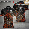 Maxcorners Darts Oni Demon Mask Red Peony Graphic Personalized Name, Team Name Unisex 3D Shirt (6 Colors)