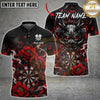 Maxcorners Darts Oni Demon Mask Red Peony Graphic Personalized Name, Team Name Unisex 3D Shirt (6 Colors)