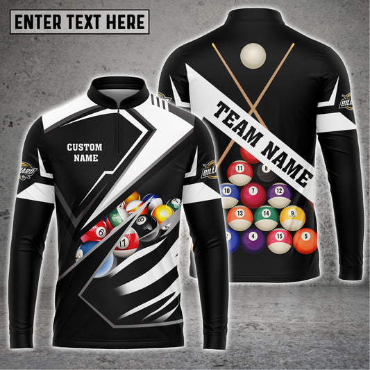 Maxcorners Billiards Sport Personalized Name, Team Name Unisex Love Sleeve Zipper ( More Color Options )