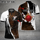 Maxcorners Bowling Ball And Pins Resurrection Fire Multicolor Option Customized Name 3D Shirt (4 Colors)