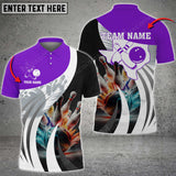 Maxcorners Bowling Ball And Pins Texas Map Multicolor Option Customized Name 3D Shirt (4 Colors)