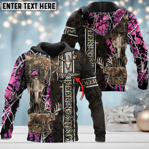 Maxcorners Custom Name Hunting Deer ( Multicolor Option ) Pattern 3D All Over Printed Clothes