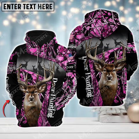 Maxcorners Custom Name Deer Hunting ( Multicolor Option ) 3D All Over Printed Clothes