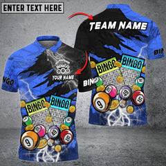 Maxcorners Bingo Lightning Grunge Multicolor Option Customized Name 3D Shirt
