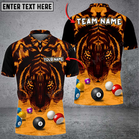 Maxcorners Billiards Tiger Personalized Name 3D Shirt (Multi Color Options)