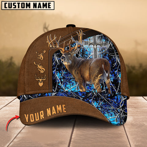 Maxcorners Cross Hunting Deer Leather Pattern Personalized Hats 3D Multicolored