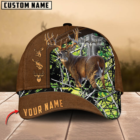 Maxcorners Cross Hunting Deer Leather Pattern Personalized Hats 3D Multicolored