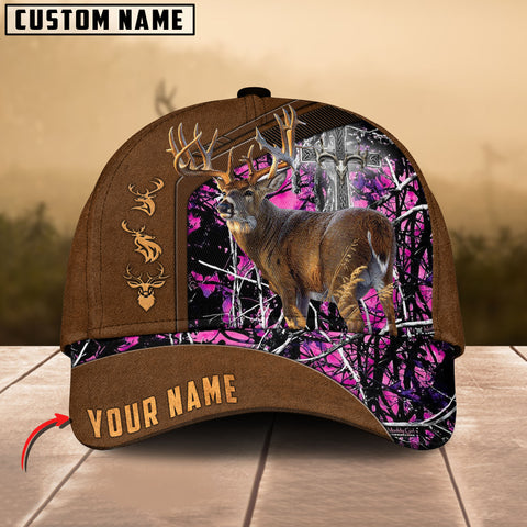 Maxcorners Cross Hunting Deer Leather Pattern Personalized Hats 3D Multicolored