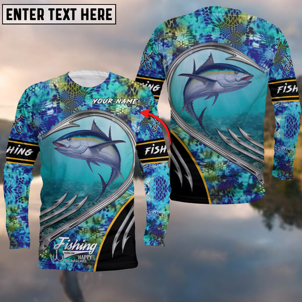 Maxcorners Customize Name Fishing Tuna 3D Shirts