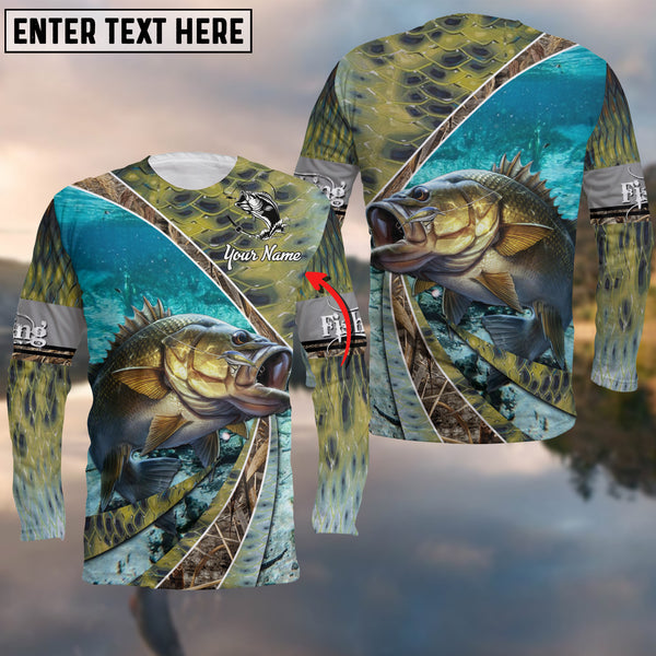 Maxcorners Bass Skin And Camo Fishing Cool Customize Name 3D Shirts