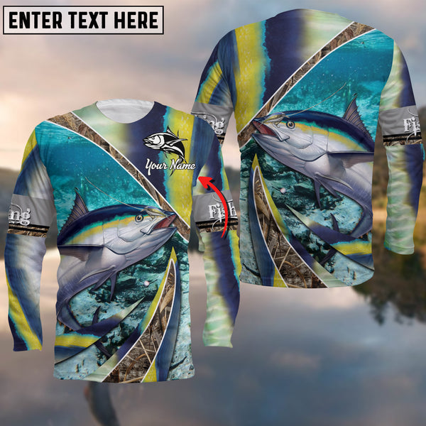 Maxcorners Tuna Skin And Camo Fishing Cool Customize Name 3D Shirts