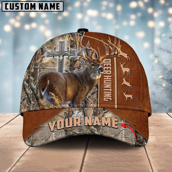 Maxcorners Hunting Deer Under God Personalized Hats 3D Multicolored