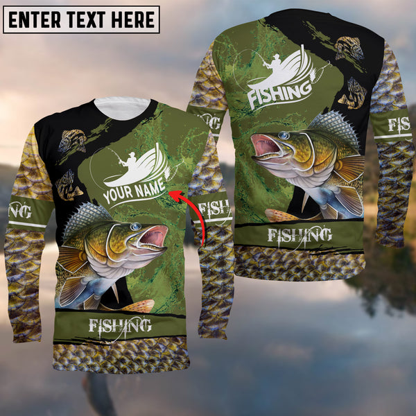 Maxcorners Fishing Walleye Customize Name 3D Shirts