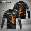Maxcorners Billiards 8 Ball Fire Skull Multicolor Option Customized Name 3D Hoodie