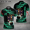 Maxcorners Bowling And Pins Royal Multicolor Option Customized Name 3D Shirt