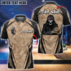 Maxcorners Bowling And Pins Reaper Squad Camo Multicolor Option Customized Name 3D Shirt
