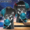 Maxcorners Bowling Ball And Pins Crack Metalic Multicolor Option Customized Name 3D Shirt