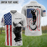 Maxcorners Golf American Flag Customized Name 3D Shirt