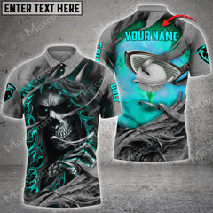 Maxcorners Golf Reaper Multicolor Option Customized Name 3D Shirt