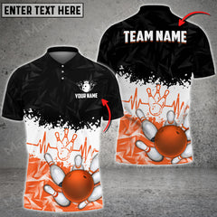 Maxcorners Heartbeat Bowling And Pins Multicolor Option Customized Name 3D Shirt
