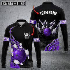 Maxcorners Bowling And Breaking Pins Multicolor Option Customized Name Long Sleeve 3D Shirt