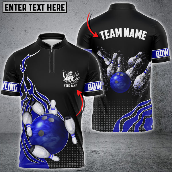 Maxcorners Bowling And Breaking Pins Multicolor Option Customized Name 3D Shirt