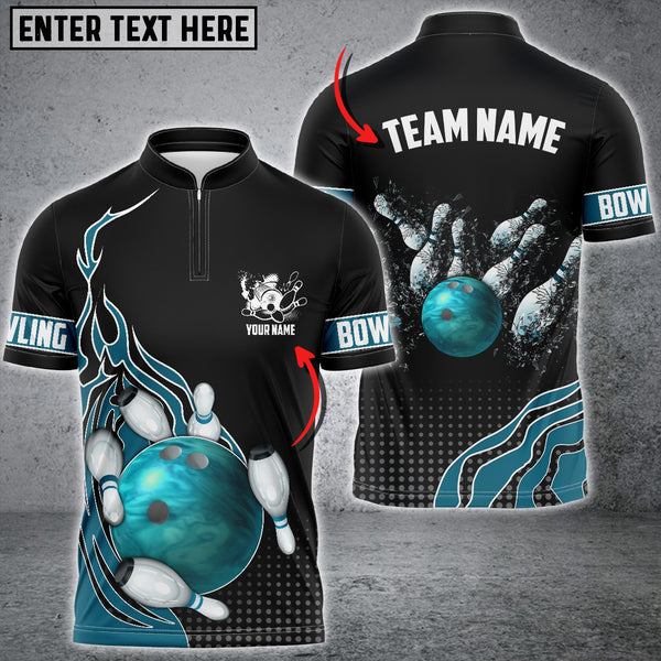 Maxcorners Bowling And Breaking Pins Multicolor Option Customized Name 3D Shirt