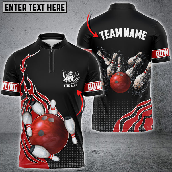 Maxcorners Bowling And Breaking Pins Multicolor Option Customized Name 3D Shirt