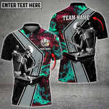 Maxcorners Billiards Skeleton Water Color Multicolor Option Customized Name 3D Shirt