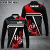 Maxcorners Bowling And Pins Spinning Multicolor Option Customized Name Long Sleeve 3D Shirt