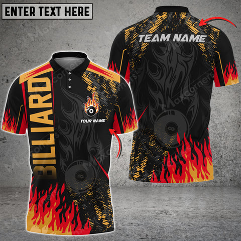 Maxcorners Billiards Ball 8 Hell Flame Personalized Name, Team Name Unisex Shirt ( Multicolor Options )