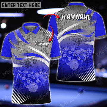 Maxcorners Billiards Ball Your Name, Team Name Unisex Shirt ( Multicolor Options )