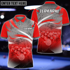 Maxcorners Billiards Ball Your Name, Team Name Unisex Shirt ( Multicolor Options )