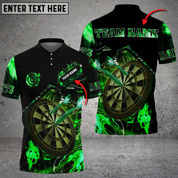 Maxcorners Flaming Magma Darts Multicolor Option Personalized Name 3D Shirt