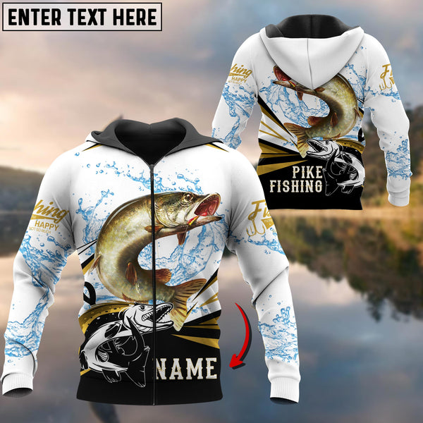 Maxcorners Personalized Name Northern Pike W Fishing Shirts For Men And Women 3D