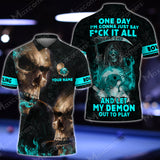 Maxcorners Smoky Skull F*k It All Bowling And Pins Customized Name 3D Shirt