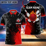 Maxcorners Fire Paint Bowling And Pins Multicolor Option Customized Name 3D Shirt