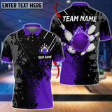 Maxcorners Fire Paint Bowling And Pins Multicolor Option Customized Name 3D Shirt