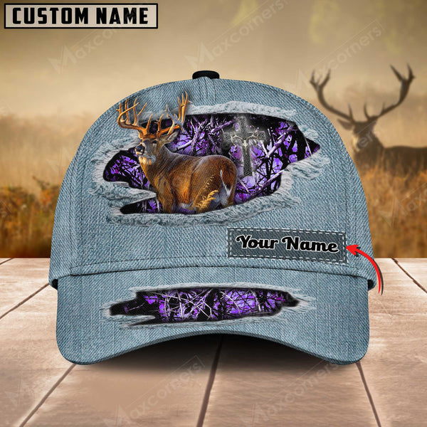 Maxcorners Premium Jeans Hunting Deer Personalized Hats 3D Multicolored