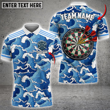 Maxcorners Darts Tsunami Color Options Personalized Name, Team Name Unisex 3D Shirt