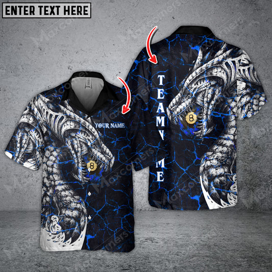 Maxcorners Fire Dragon 2 ( Ball 8 ) Billiards Multicolor Options Personalized Name Hawaiian Shirt ( 4 Colors )