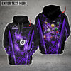 Maxcorners Billiards Abstract Grunge Texture Multicolor Option Customized Name 3D Hoodie