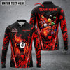 Maxcorners Billiards Abstract Grunge Texture Multicolor Option Customized Name Long Sleeve Polo Shirt